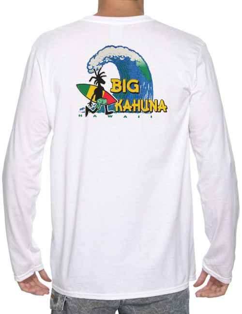 Long Sleeve T-Shirt-Big Kahuna White Price will convert to SATS
